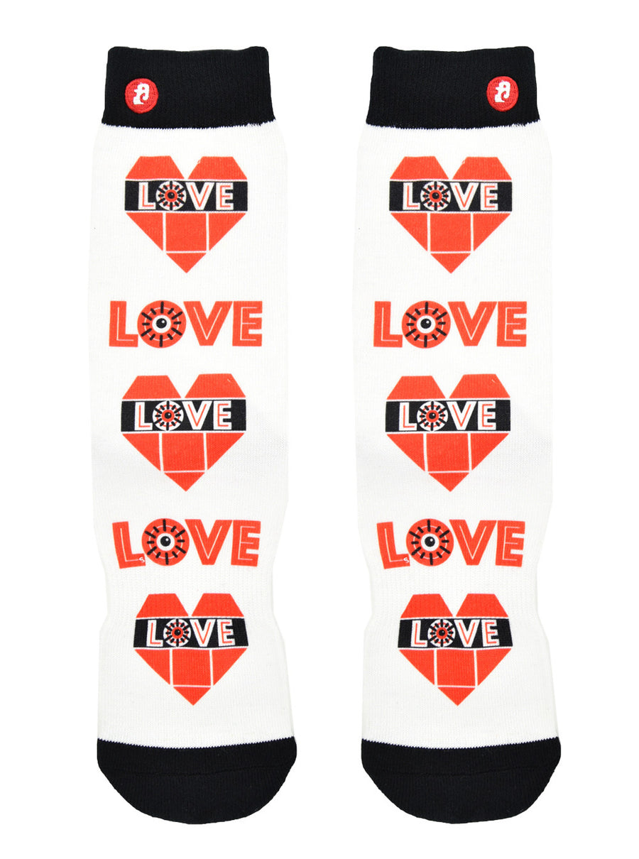 Mens Love Heart Crew Funny Socks