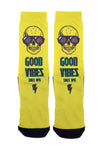 Mens Good Vibes Hong Kong Yellow Novelty Crew Socks
