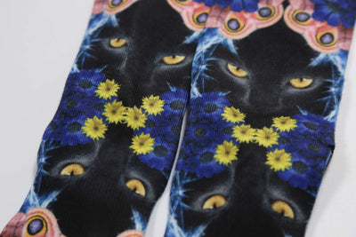 Men Black Cat Crew Novelty Funny Socks