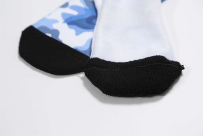 Mens Abstract Blue Camouflage Crew Socks