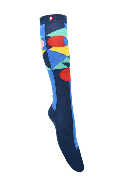 Men/ Womens Geometric Pop Blue Knee High Socks